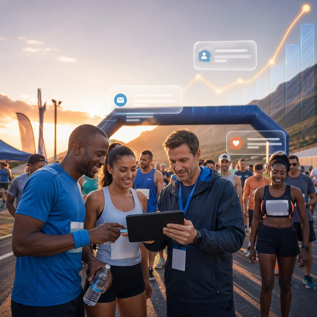 Race organizer promoting a race event to more runners